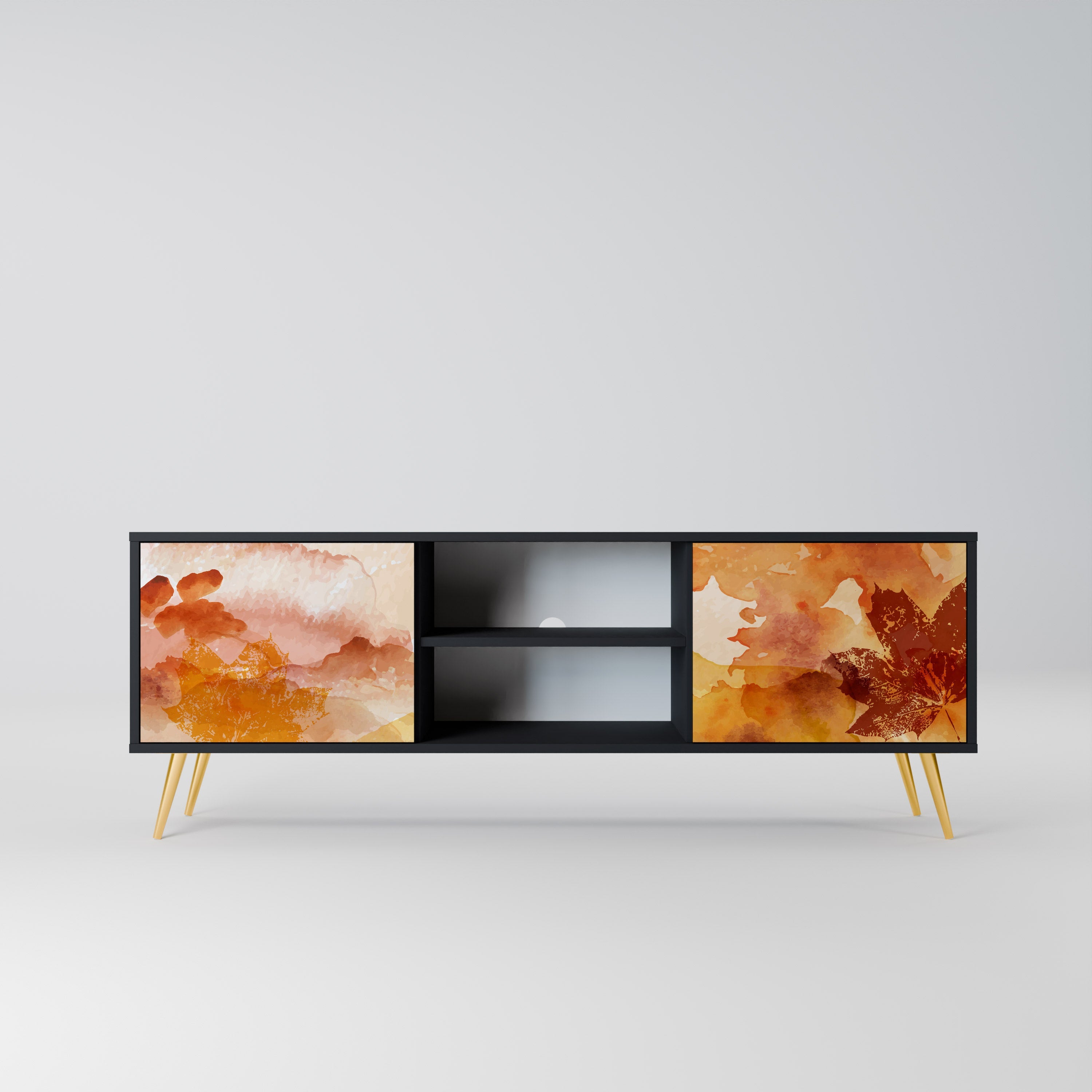 TRACES OF AUTUMN TV-Lowboard mit 2 Türen in Schwarz