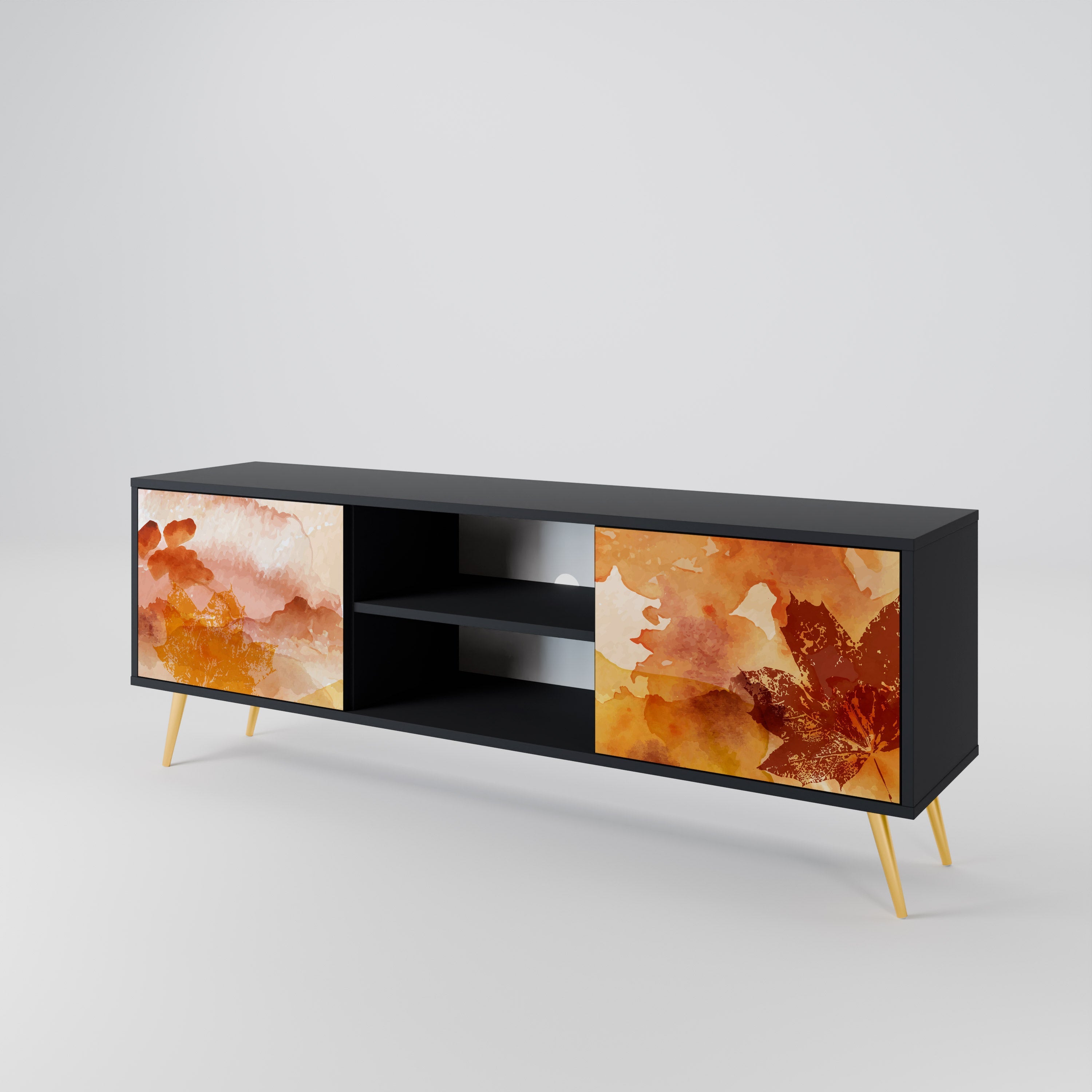 TRACES OF AUTUMN TV-Lowboard mit 2 Türen in Schwarz