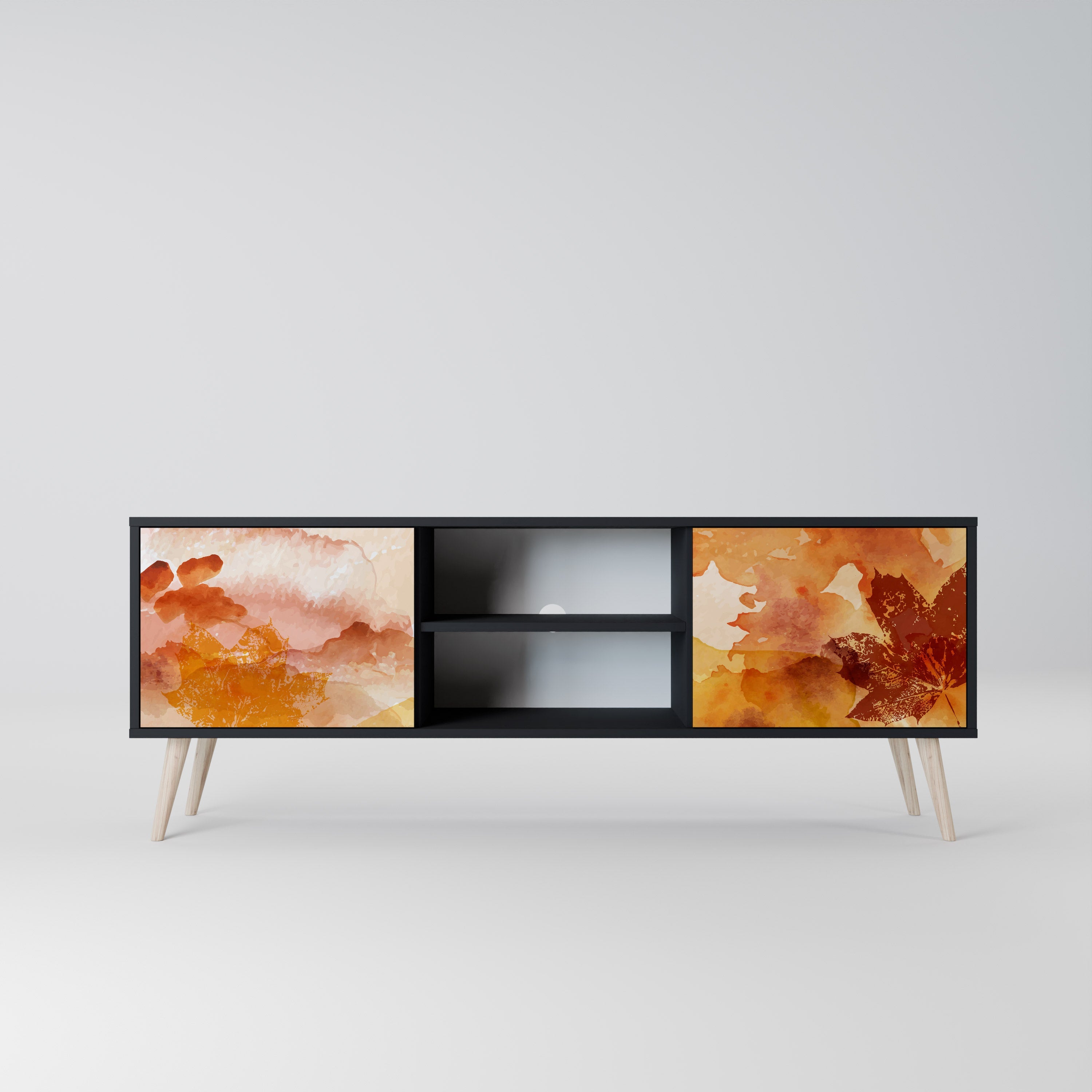 TRACES OF AUTUMN TV-Lowboard mit 2 Türen in Schwarz