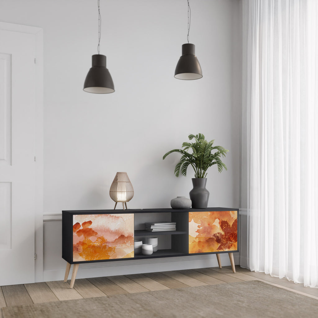 TRACES OF AUTUMN TV-Lowboard mit 2 Türen in Schwarz