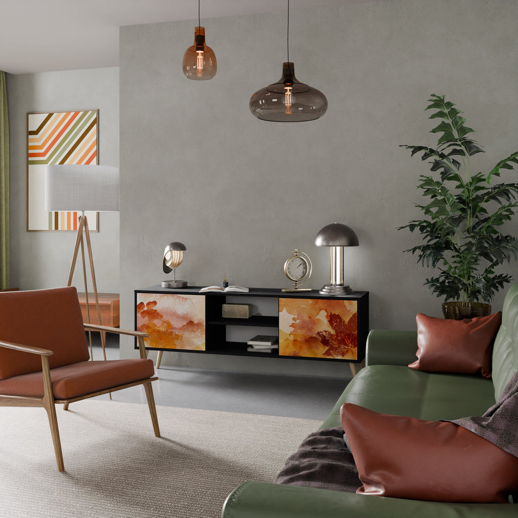 TRACES OF AUTUMN TV-Lowboard mit 2 Türen in Schwarz