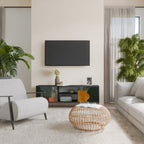 TROPICAL COMPOSITION TV-Lowboard mit 2 Türen in Schwarz