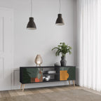 TROPICAL COMPOSITION TV-Lowboard mit 2 Türen in Schwarz