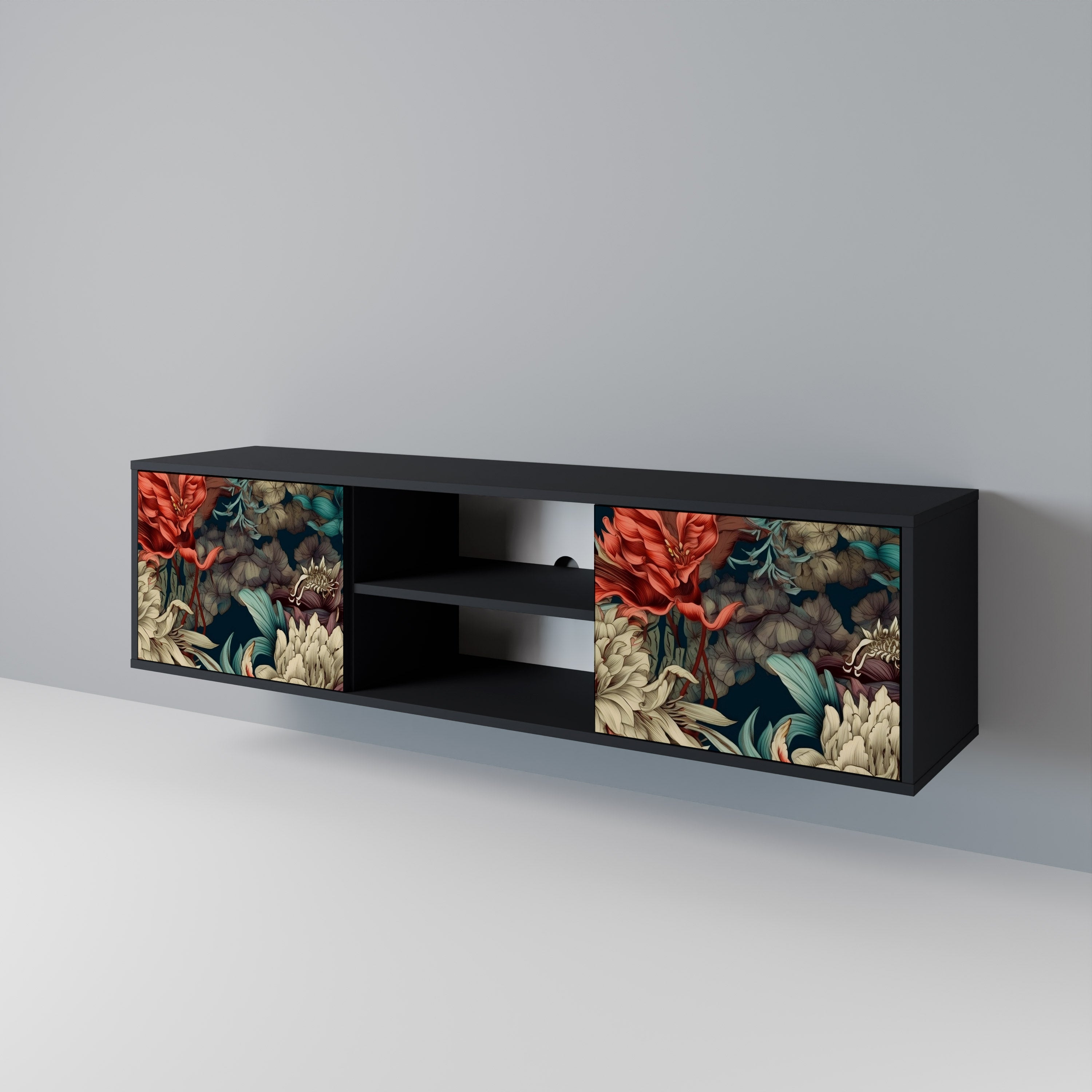 SPROUTING GRACE TV-Lowboard mit 2 Türen in Schwarz