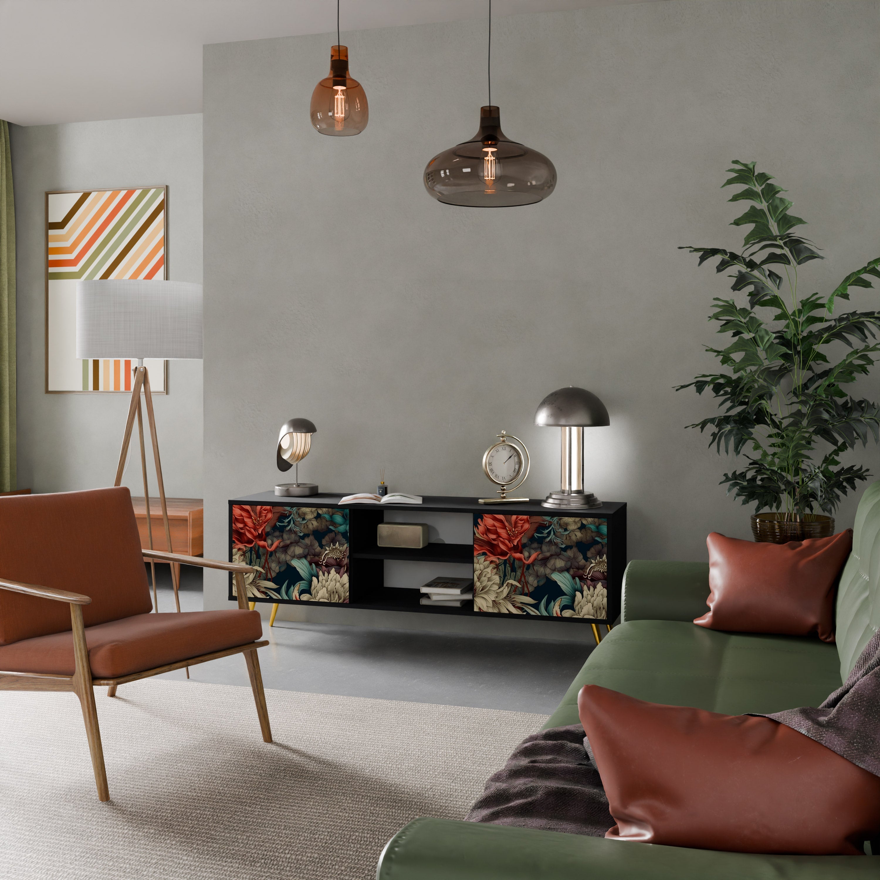 SPROUTING GRACE TV-Lowboard mit 2 Türen in Schwarz