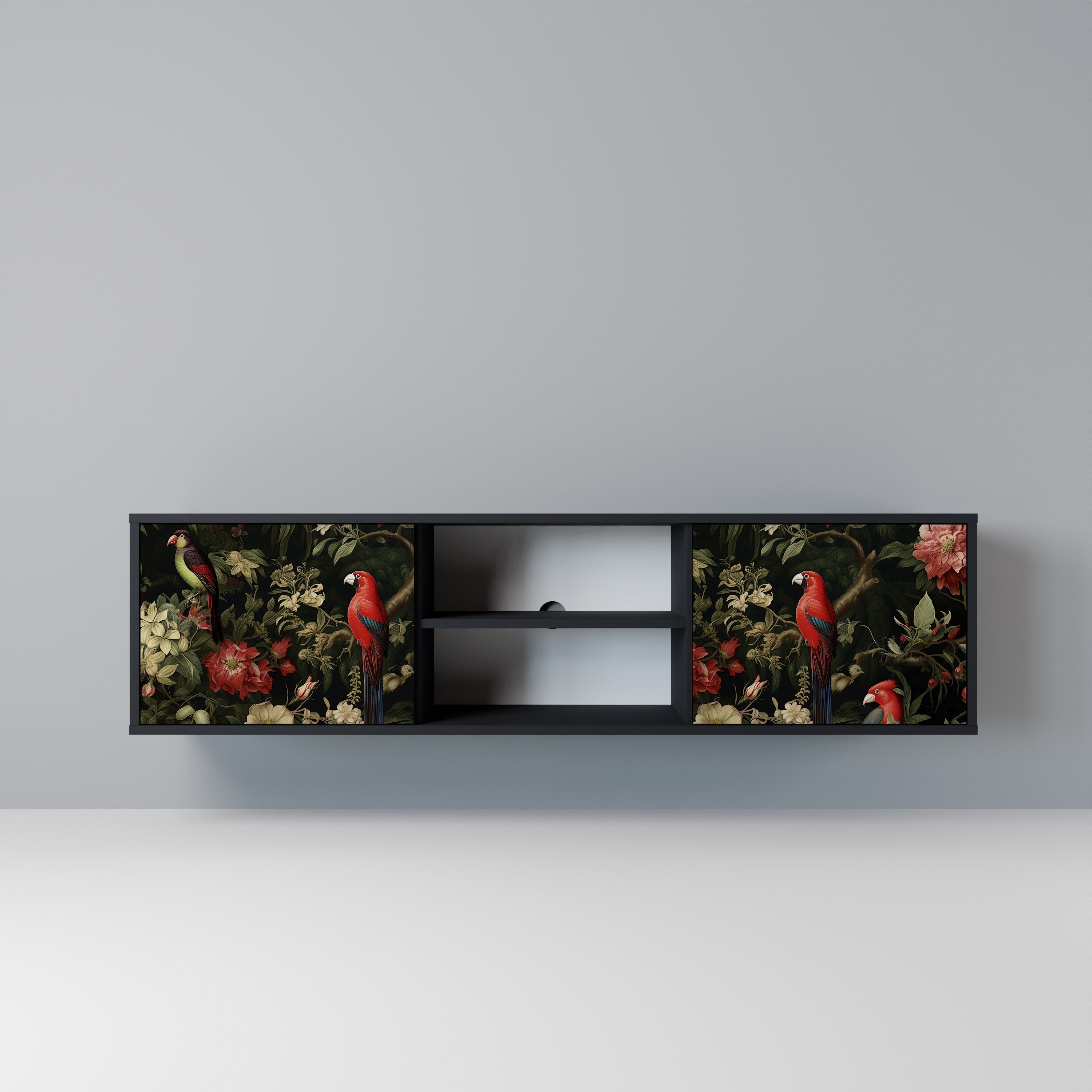 AVIAN GREENERY TV-Lowboard mit 2 Türen in Schwarz