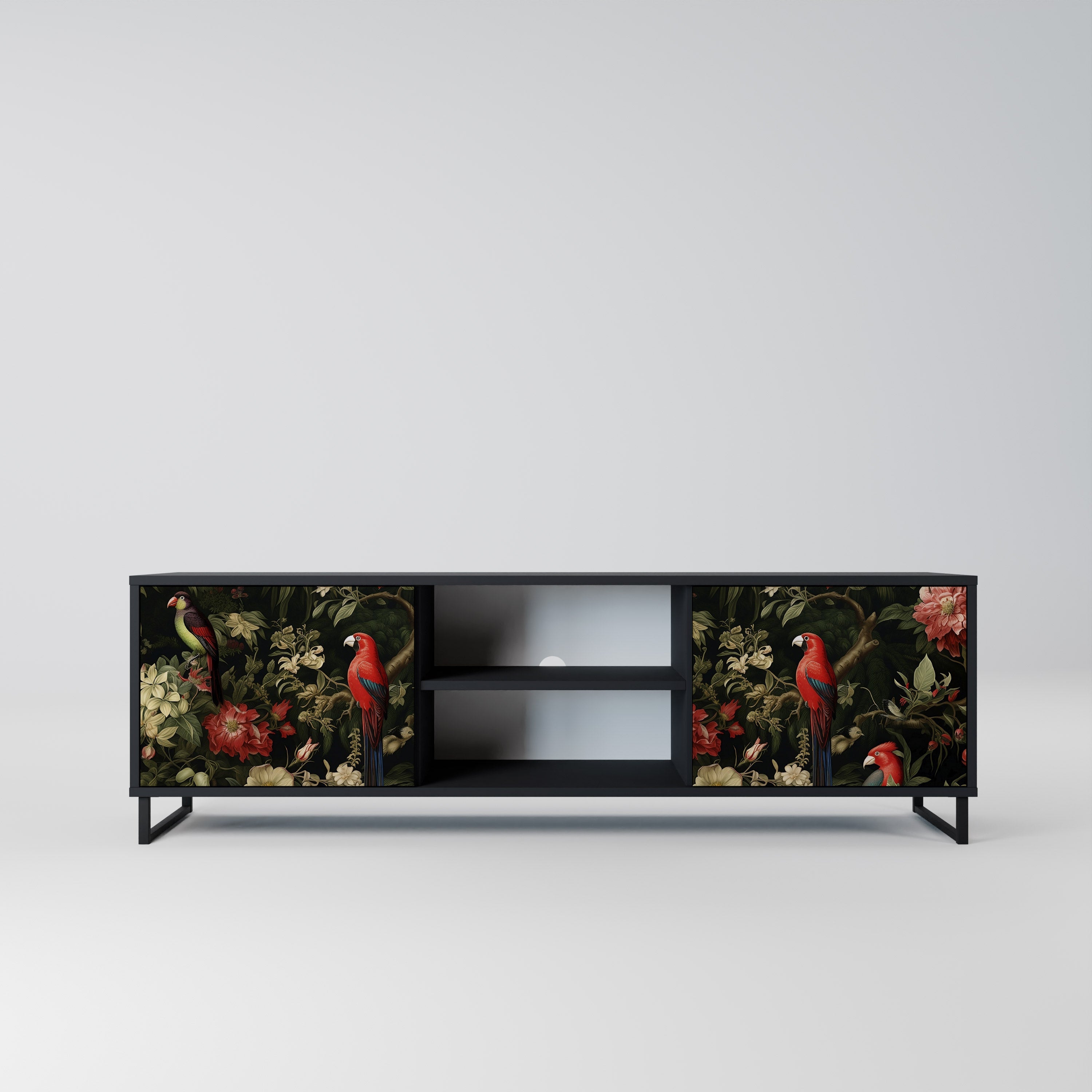 AVIAN GREENERY TV-Lowboard mit 2 Türen in Schwarz