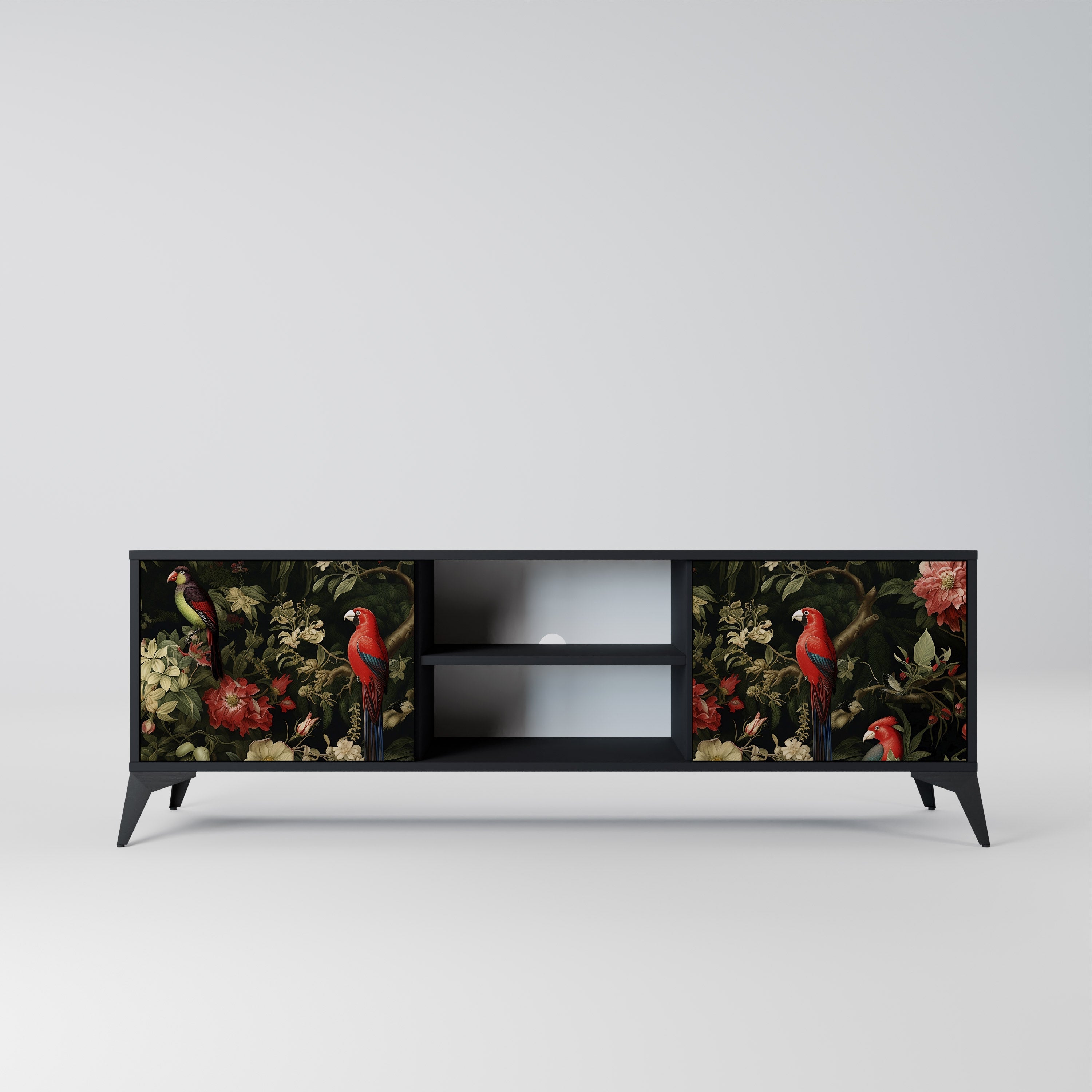 AVIAN GREENERY TV-Lowboard mit 2 Türen in Schwarz