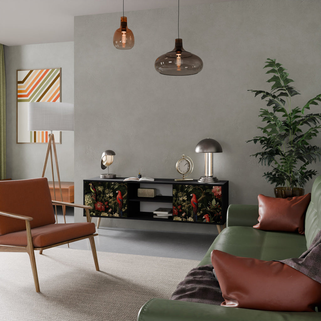 AVIAN GREENERY TV-Lowboard mit 2 Türen in Schwarz