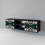 ARTISTIC GEOMETRY TV-Lowboard mit 2 Türen in Schwarz