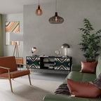 ARTISTIC GEOMETRY TV-Lowboard mit 2 Türen in Schwarz