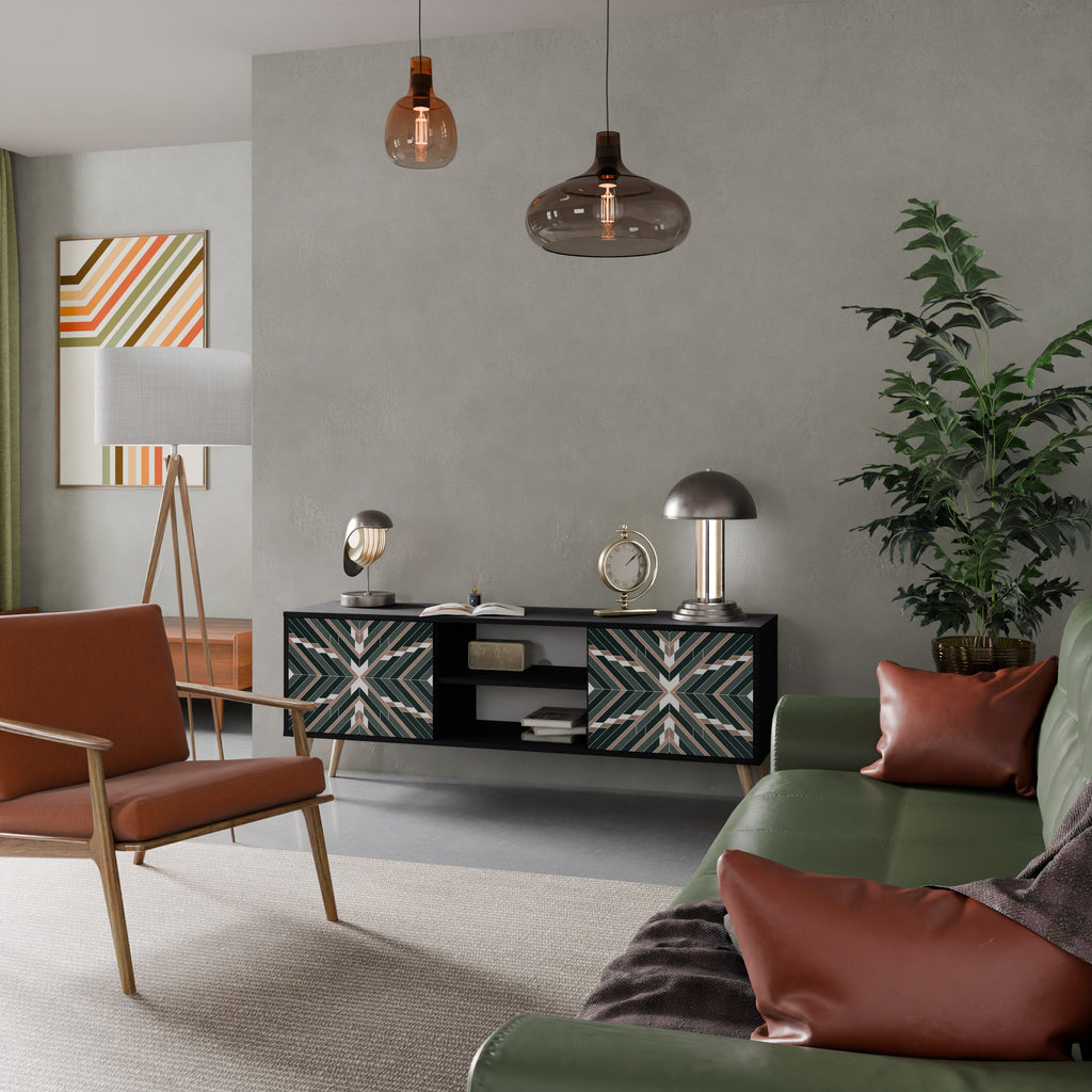 DIMENSION DELIGHTS TV-Lowboard mit 2 Türen in Schwarz