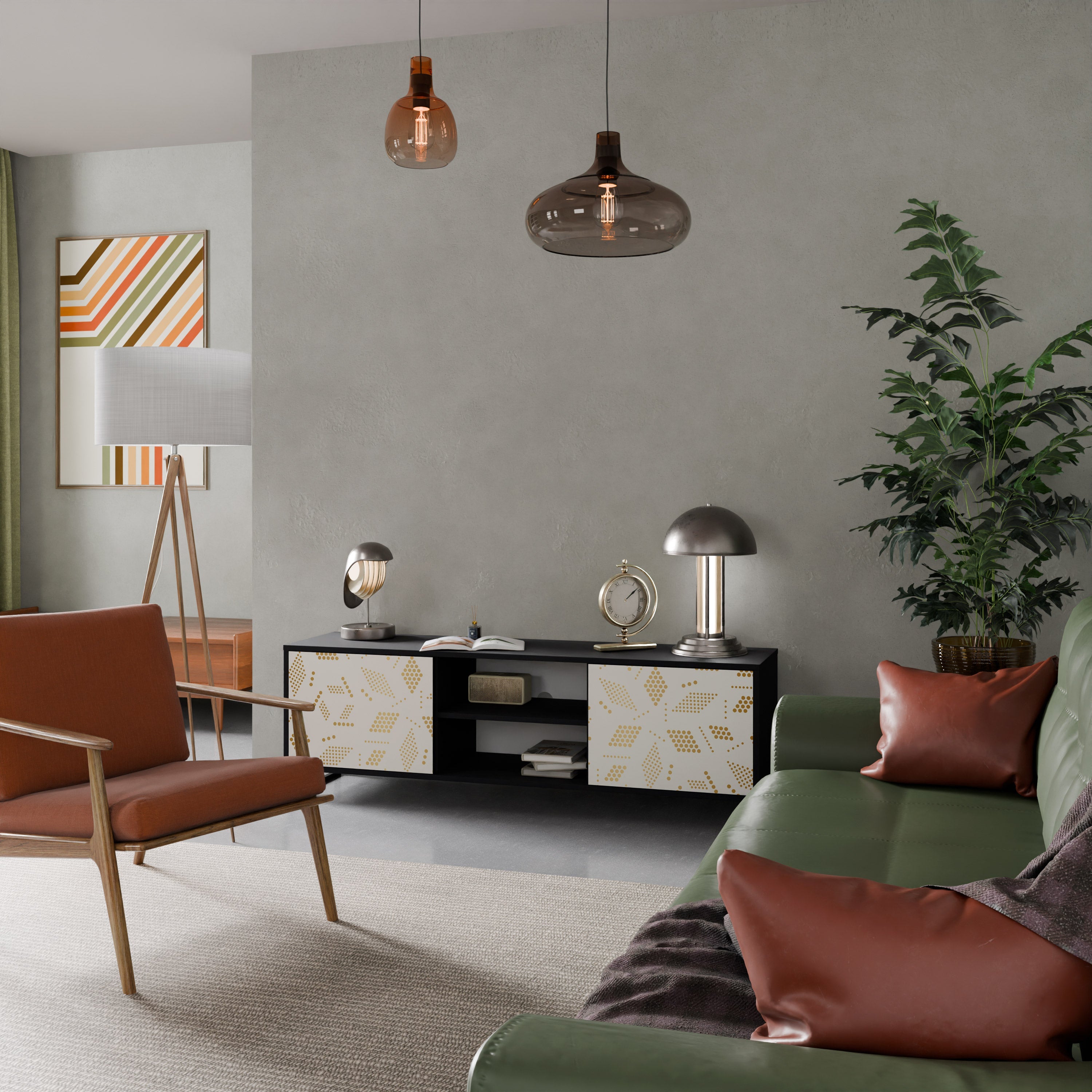 SPOTTED DAZE TV-Lowboard mit 2 Türen in Schwarz