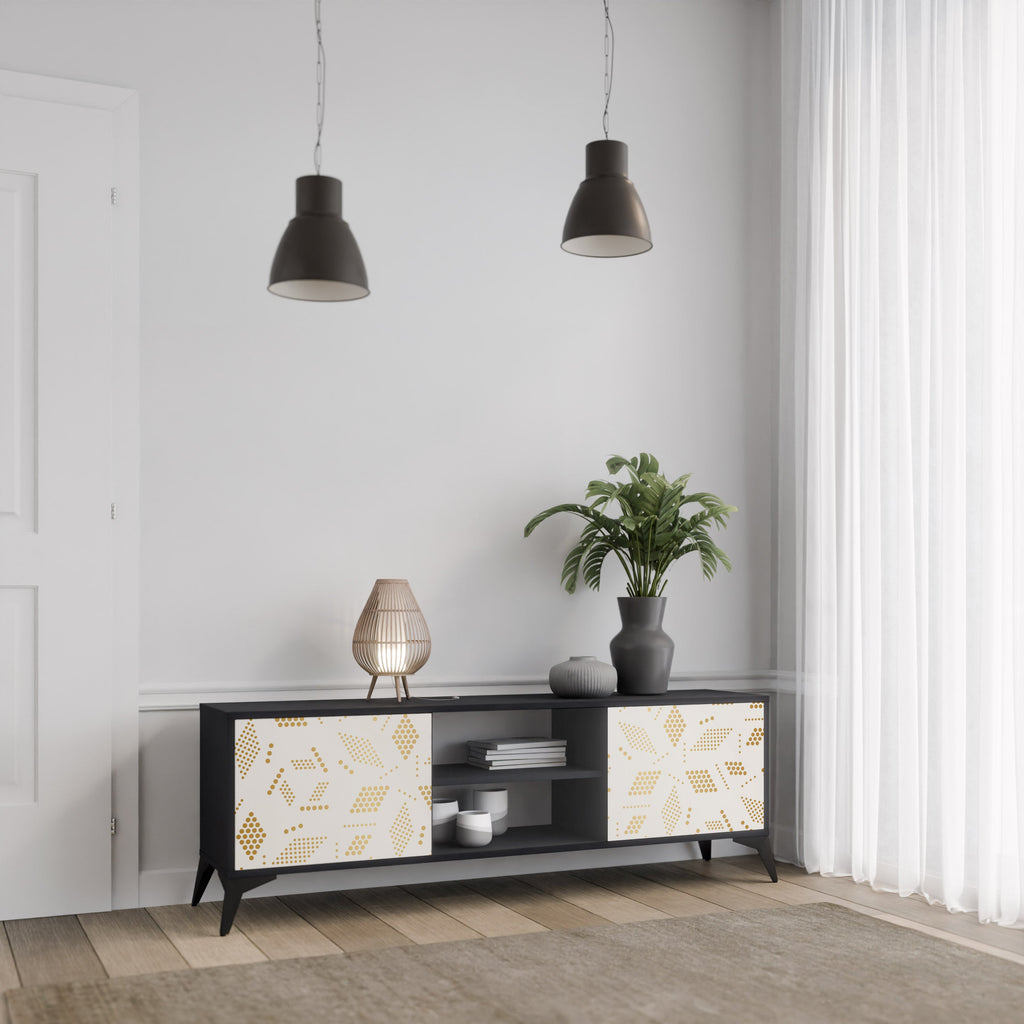 SPOTTED DAZE TV-Lowboard mit 2 Türen in Schwarz