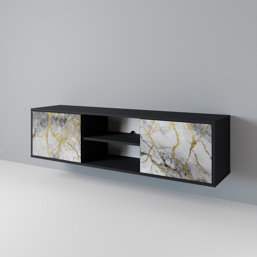 TIMELESS GLIDE TV-Lowboard mit 2 Türen in Schwarz