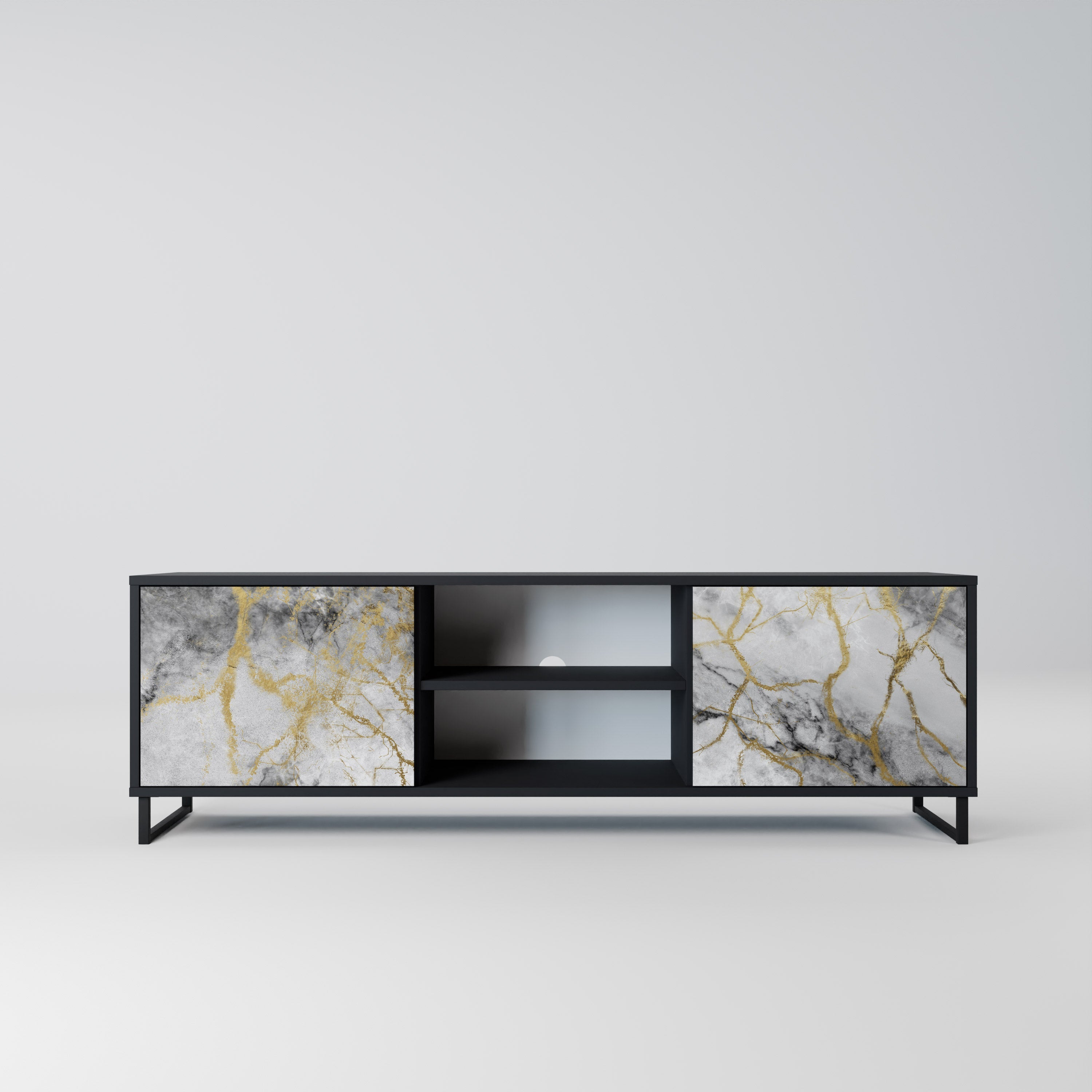 TIMELESS GLIDE TV-Lowboard mit 2 Türen in Schwarz