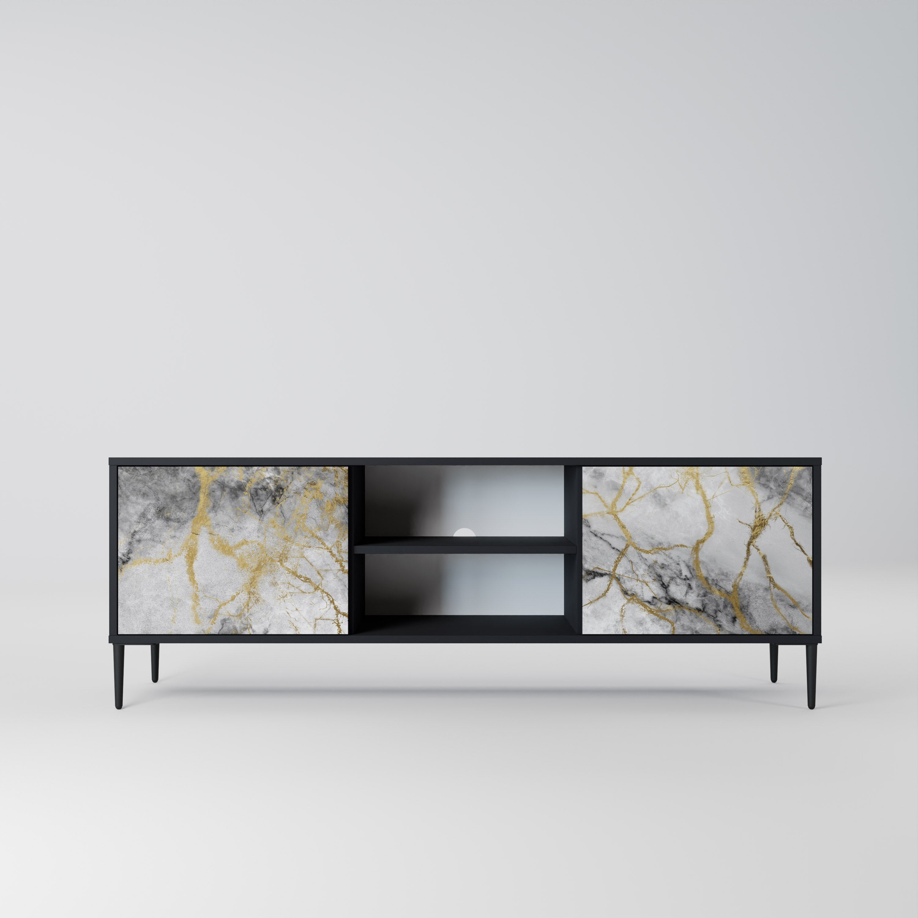 TIMELESS GLIDE TV-Lowboard mit 2 Türen in Schwarz