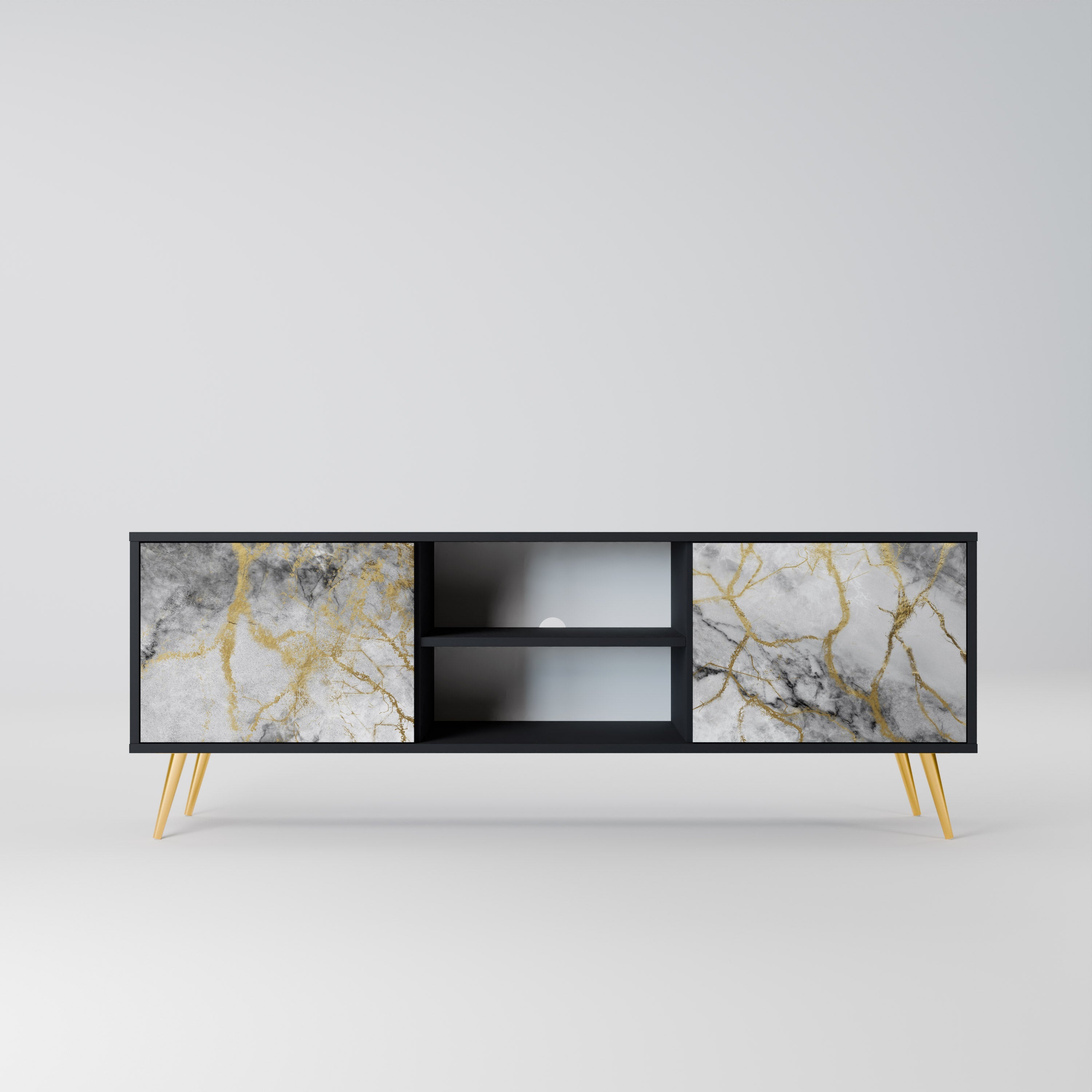 TIMELESS GLIDE TV-Lowboard mit 2 Türen in Schwarz