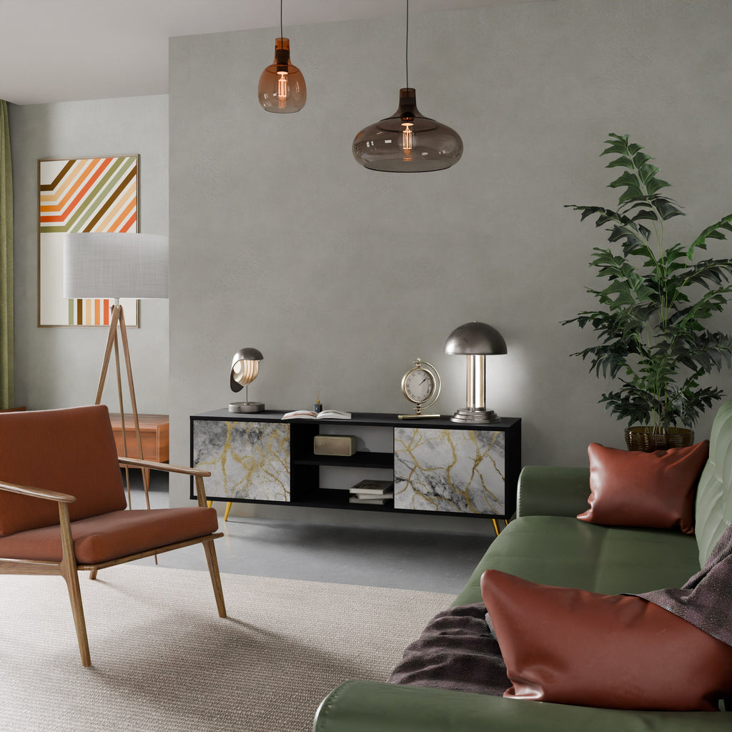 TIMELESS GLIDE TV-Lowboard mit 2 Türen in Schwarz