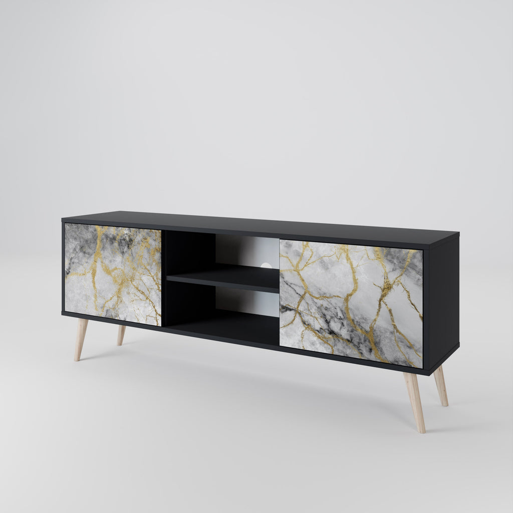 TIMELESS GLIDE TV-Lowboard mit 2 Türen in Schwarz