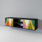 COLORFUL TRIANGLES TV-Lowboard mit 2 Türen in Schwarz