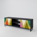COLORFUL TRIANGLES TV-Lowboard mit 2 Türen in Schwarz