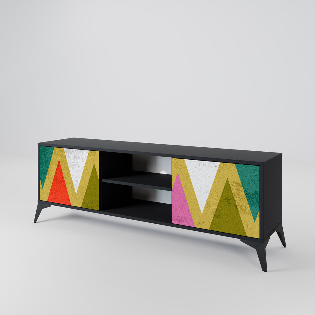 COLORFUL TRIANGLES TV-Lowboard mit 2 Türen in Schwarz