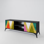 COLORFUL TRIANGLES TV-Lowboard mit 2 Türen in Schwarz