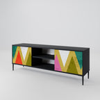 COLORFUL TRIANGLES TV-Lowboard mit 2 Türen in Schwarz