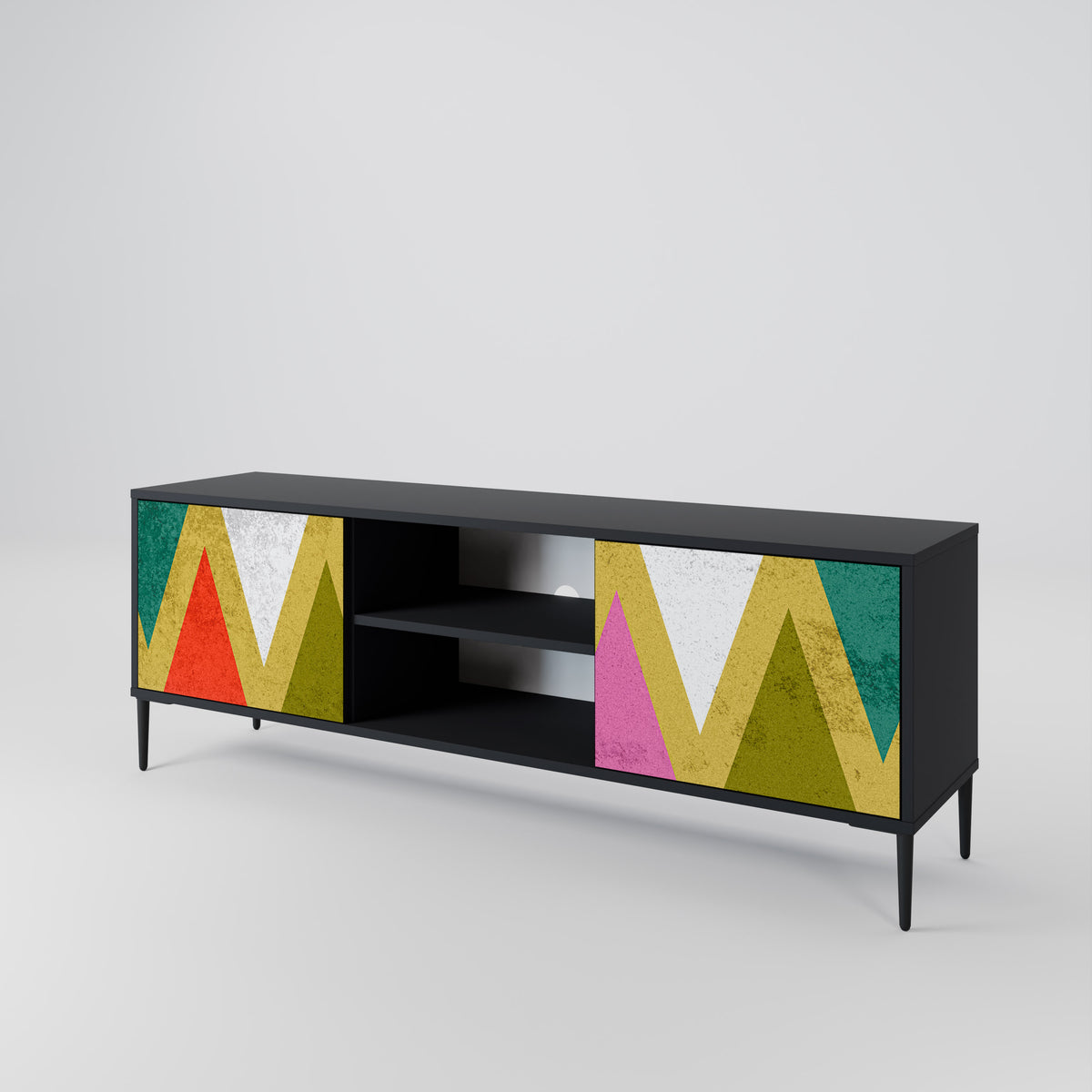 COLORFUL TRIANGLES 2-türiges TV-Lowboard