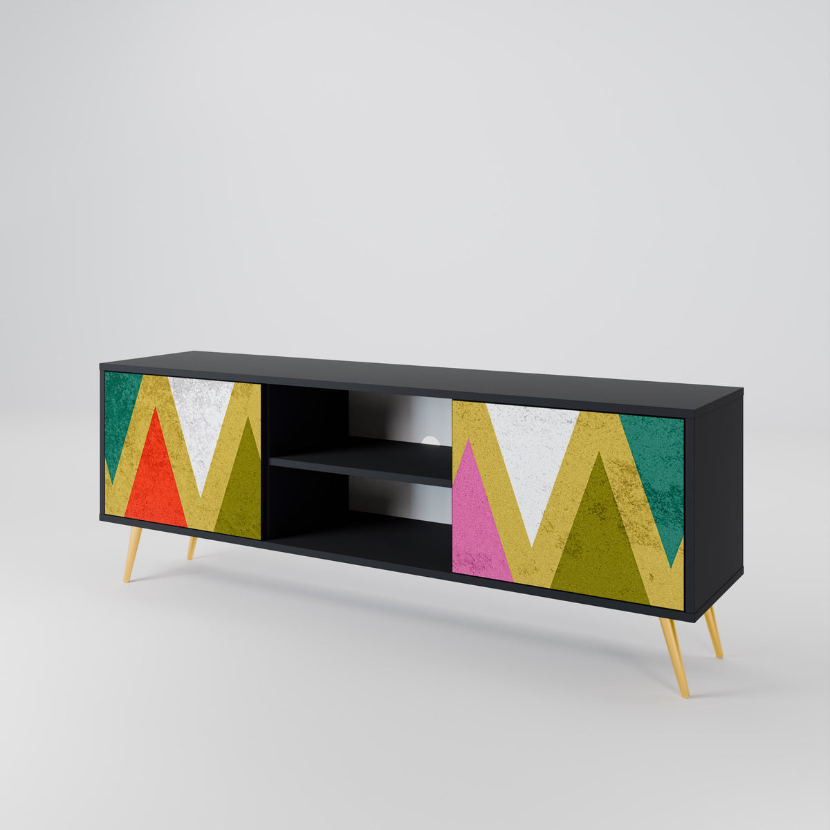COLORFUL TRIANGLES 2-türiges TV-Lowboard