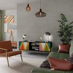 COLORFUL TRIANGLES TV-Lowboard mit 2 Türen in Schwarz