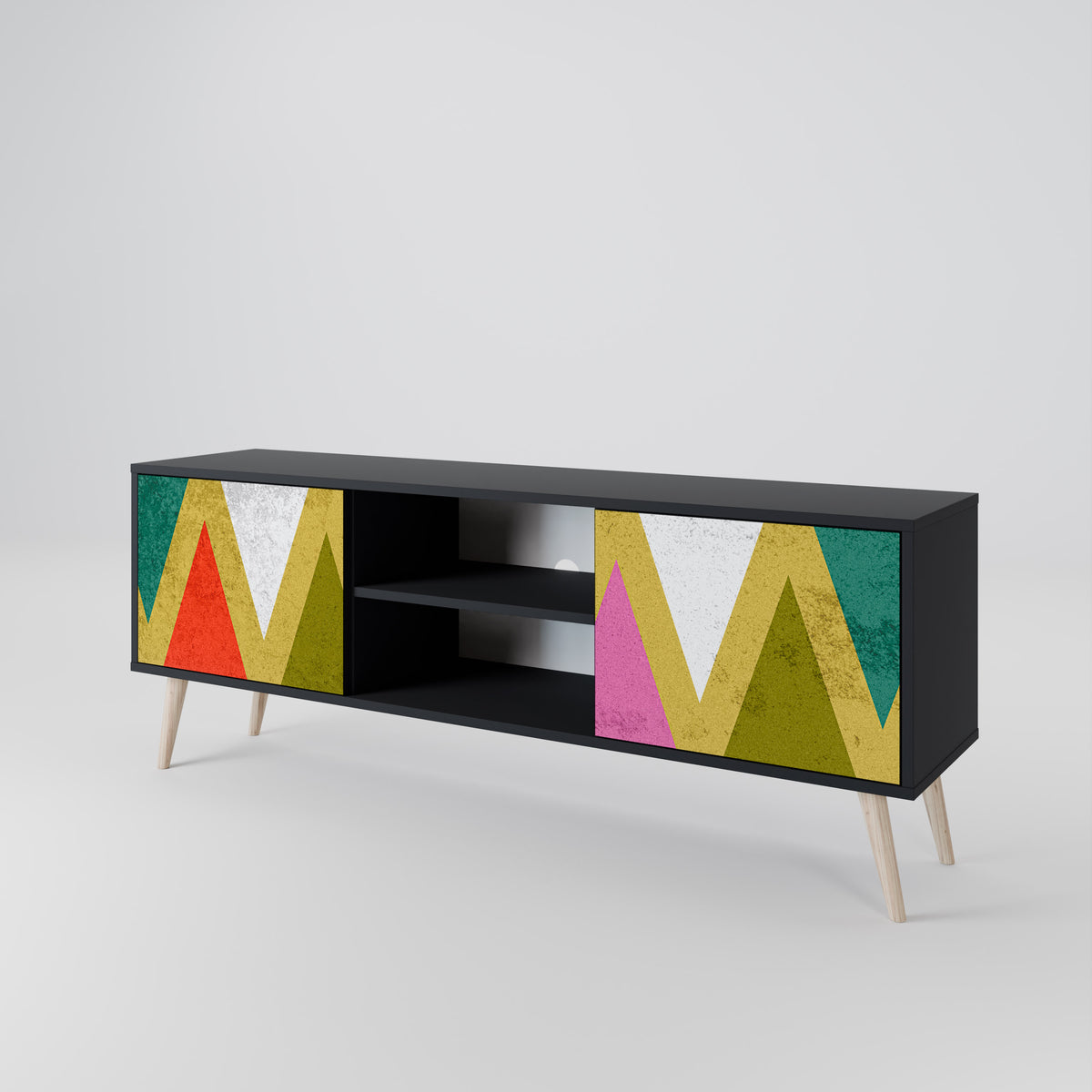 COLORFUL TRIANGLES 2-türiges TV-Lowboard