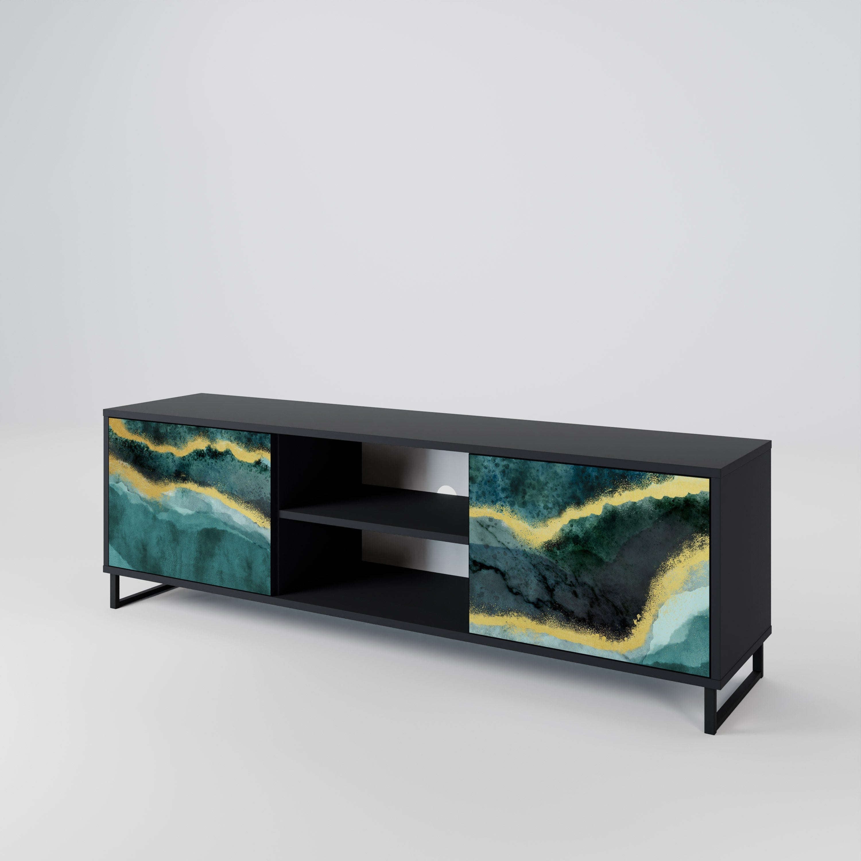 GOLDRUSH ODYSSEY TV-Lowboard mit 2 Türen in Schwarz