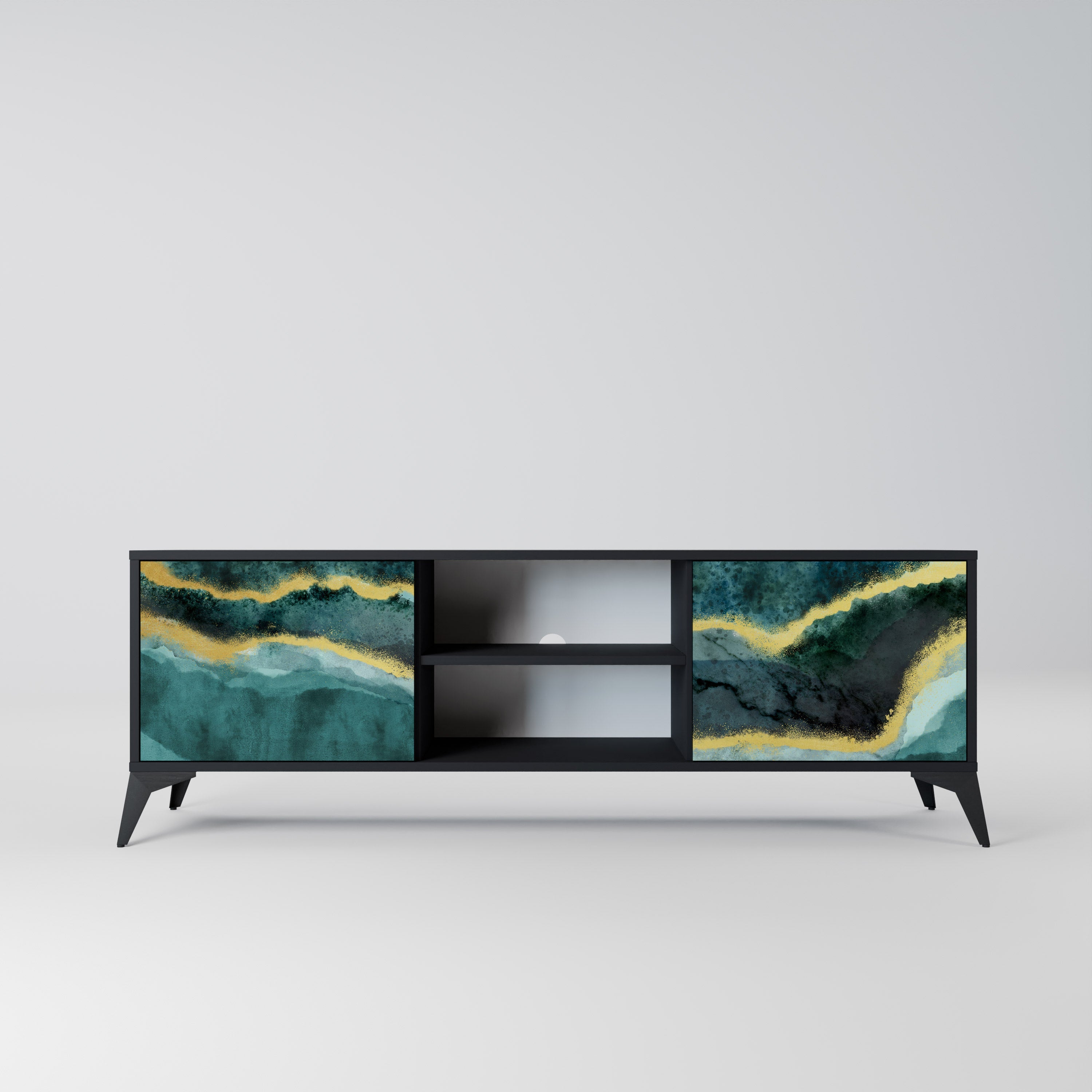 GOLDRUSH ODYSSEY TV-Lowboard mit 2 Türen in Schwarz