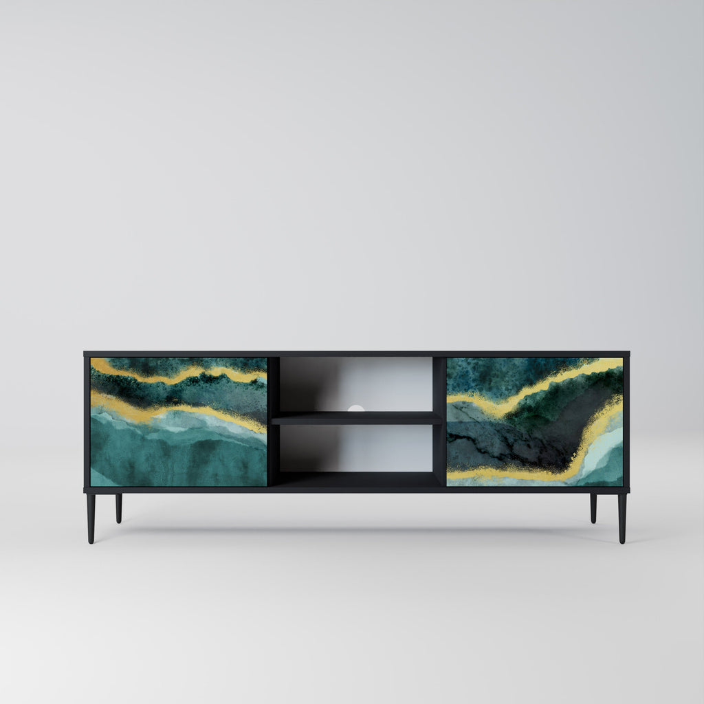 GOLDRUSH ODYSSEY TV-Lowboard mit 2 Türen in Schwarz