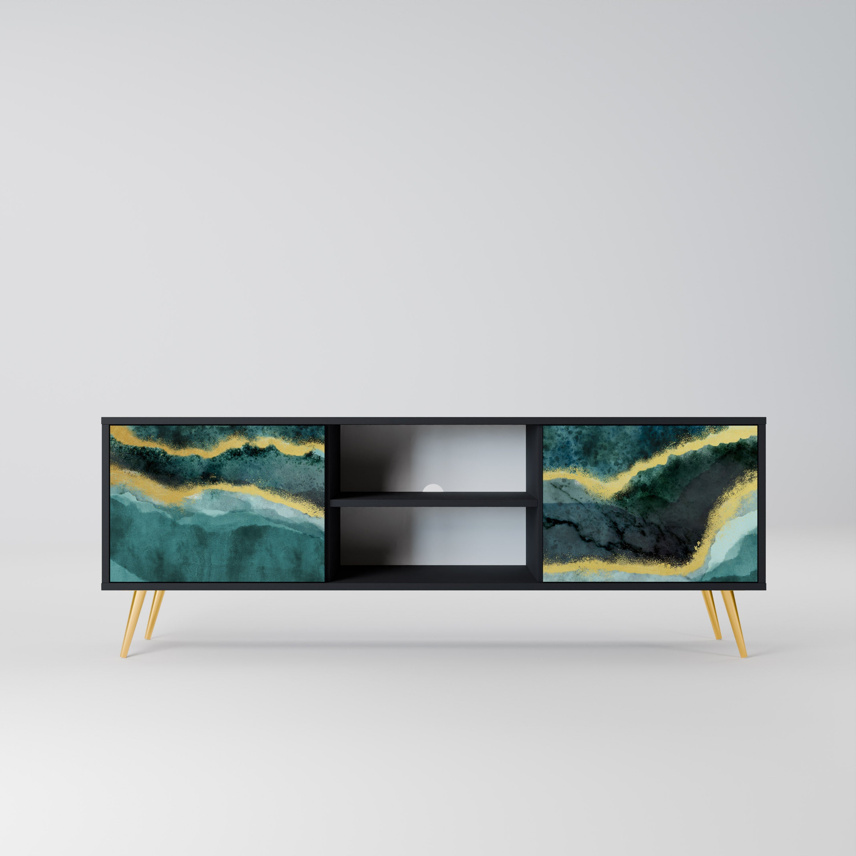 GOLDRUSH ODYSSEY TV-Lowboard mit 2 Türen in Schwarz