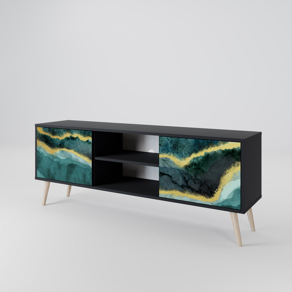 GOLDRUSH ODYSSEY TV-Lowboard mit 2 Türen in Schwarz