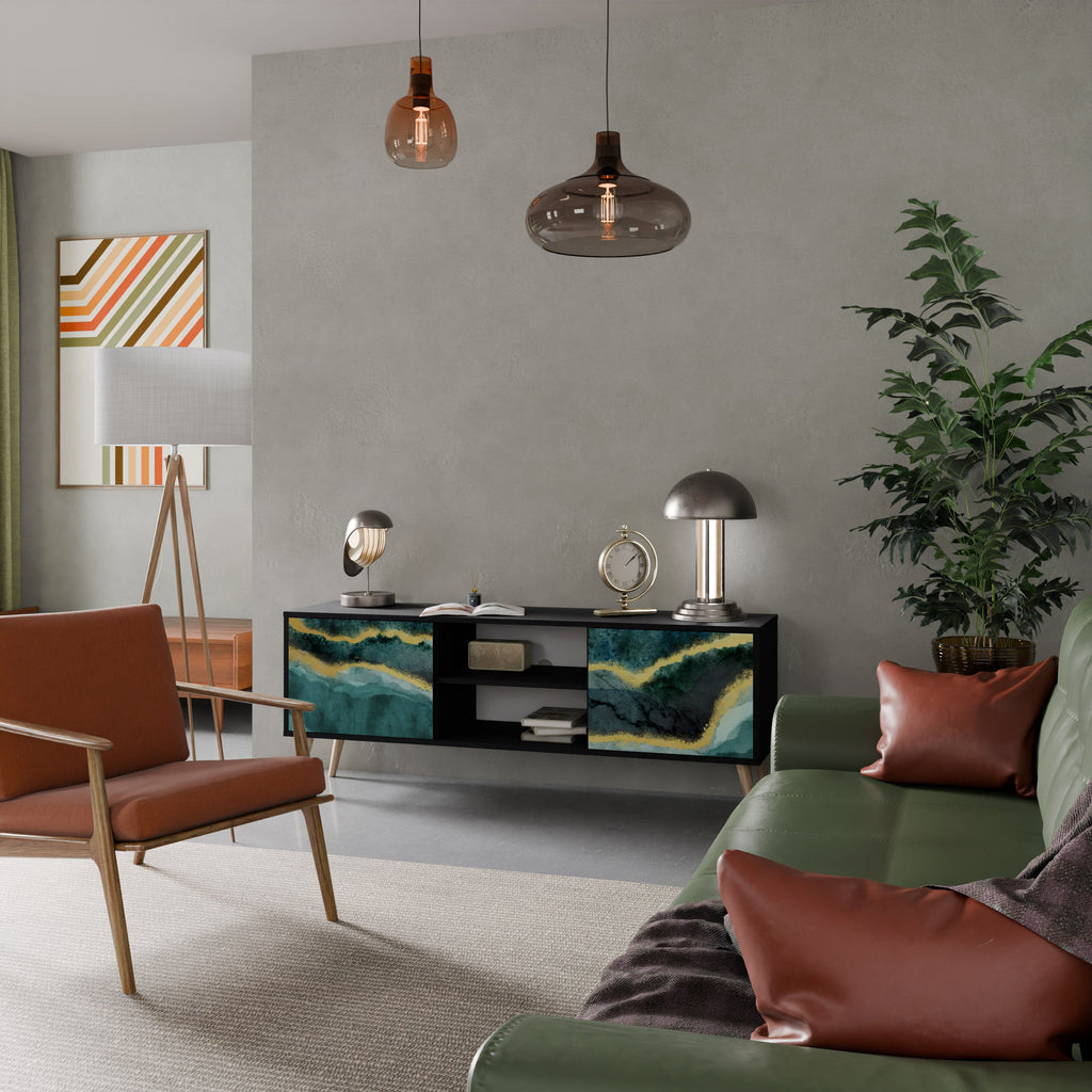 GOLDRUSH ODYSSEY TV-Lowboard mit 2 Türen in Schwarz