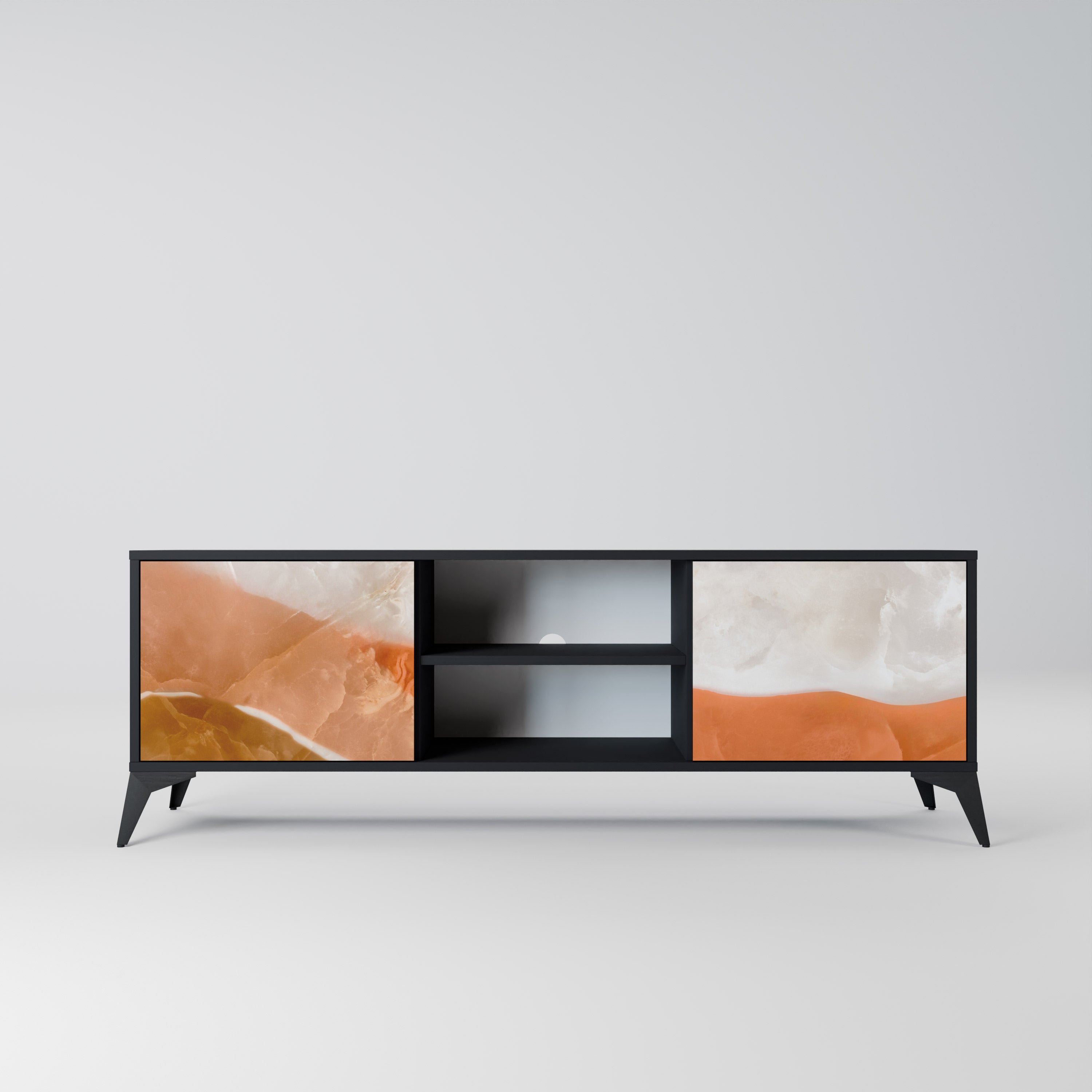 SANDHILLS SPLENDOUR TV-Lowboard mit 2 Türen in Schwarz