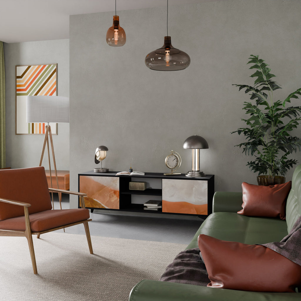 SANDHILLS SPLENDOUR TV-Lowboard mit 2 Türen in Schwarz