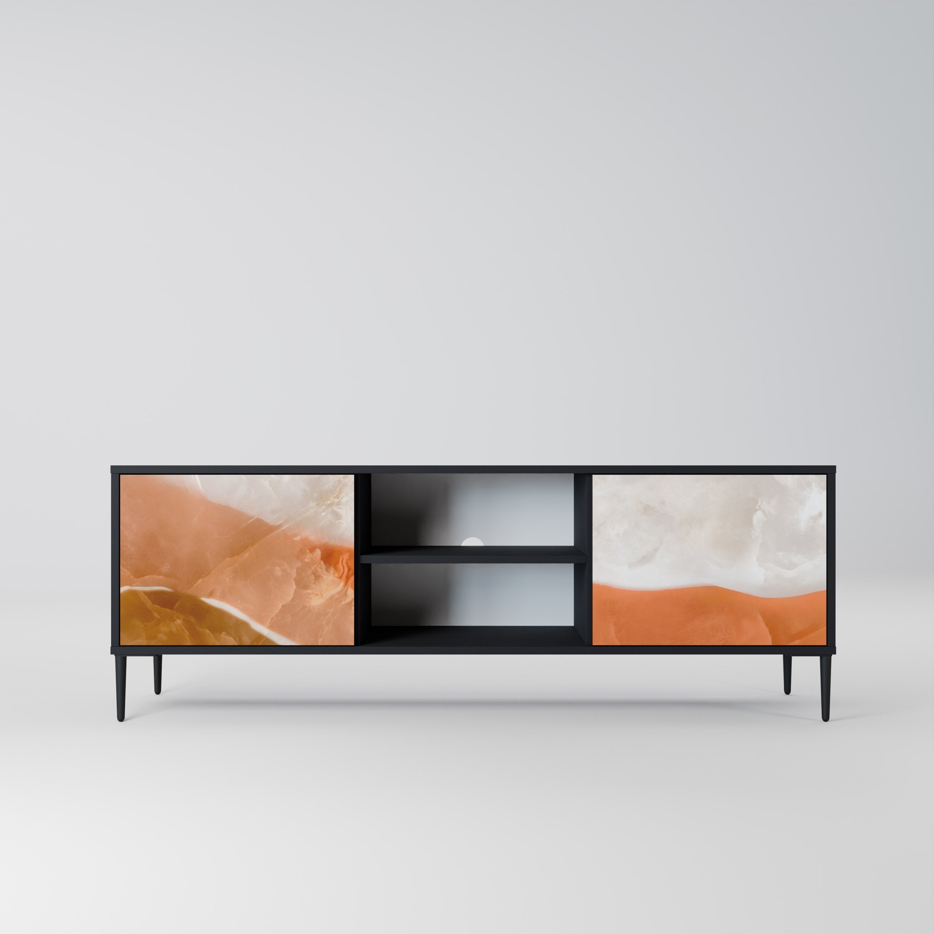 SANDHILLS SPLENDOUR TV-Lowboard mit 2 Türen in Schwarz