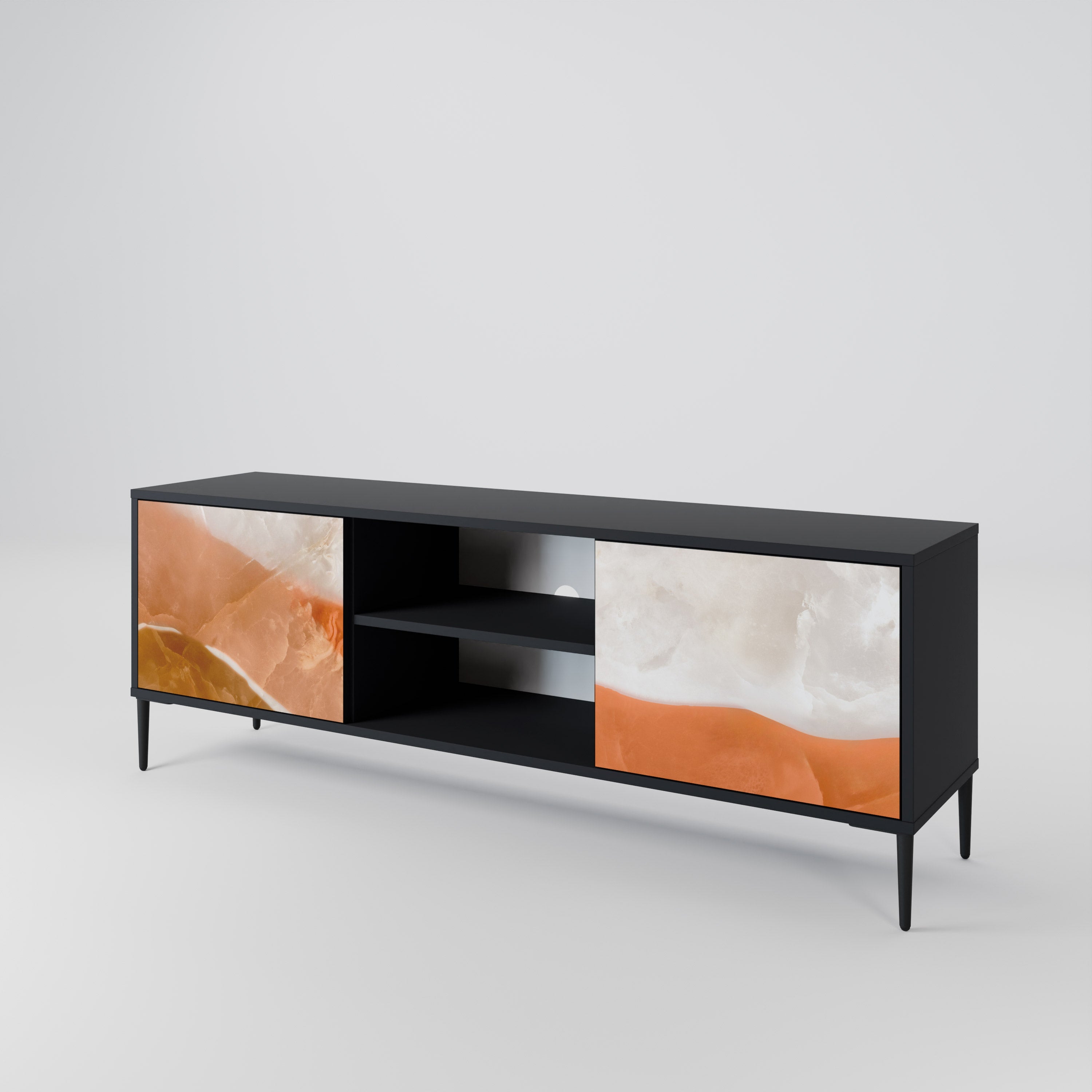 SANDHILLS SPLENDOUR TV-Lowboard mit 2 Türen in Schwarz