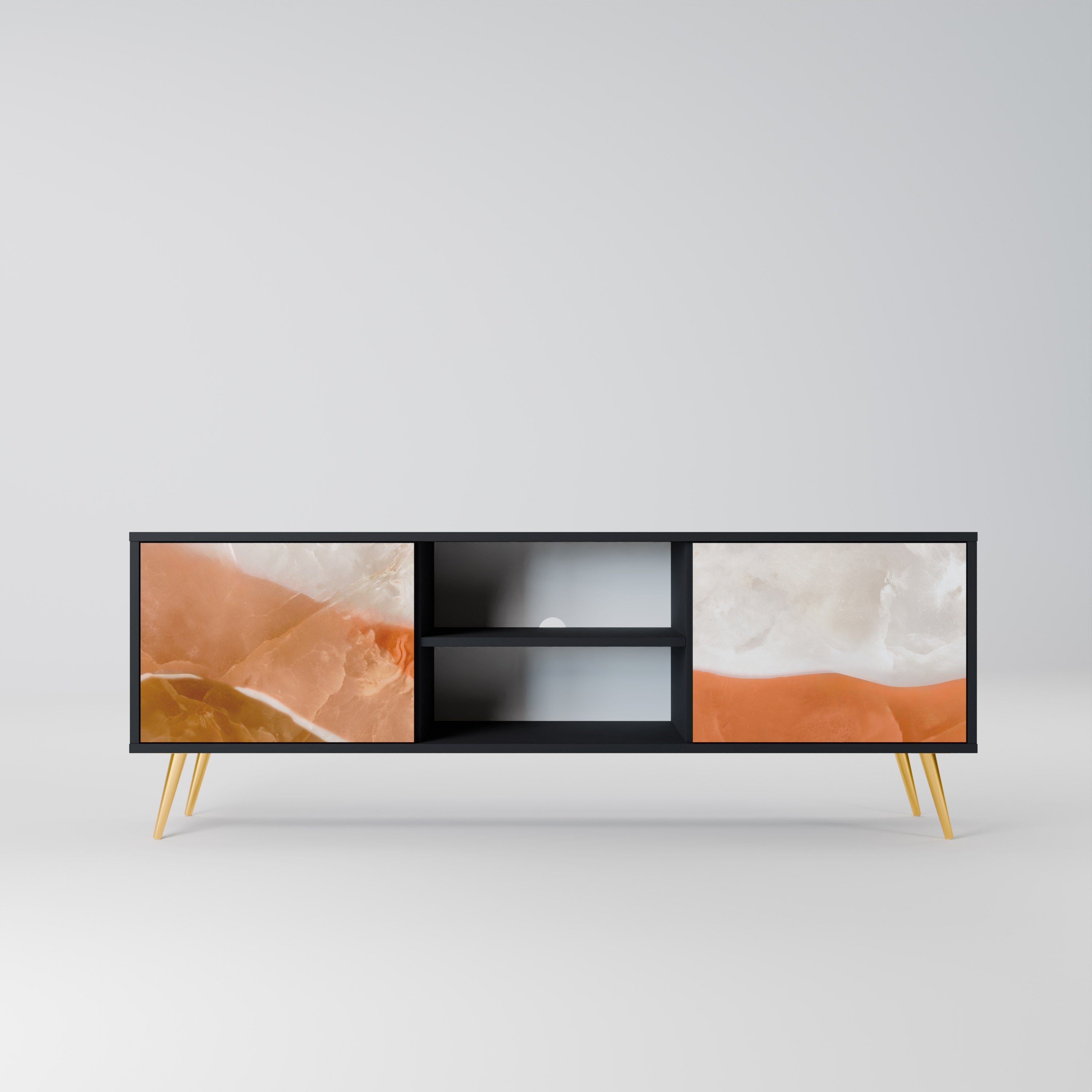 SANDHILLS SPLENDOUR TV-Lowboard mit 2 Türen in Schwarz