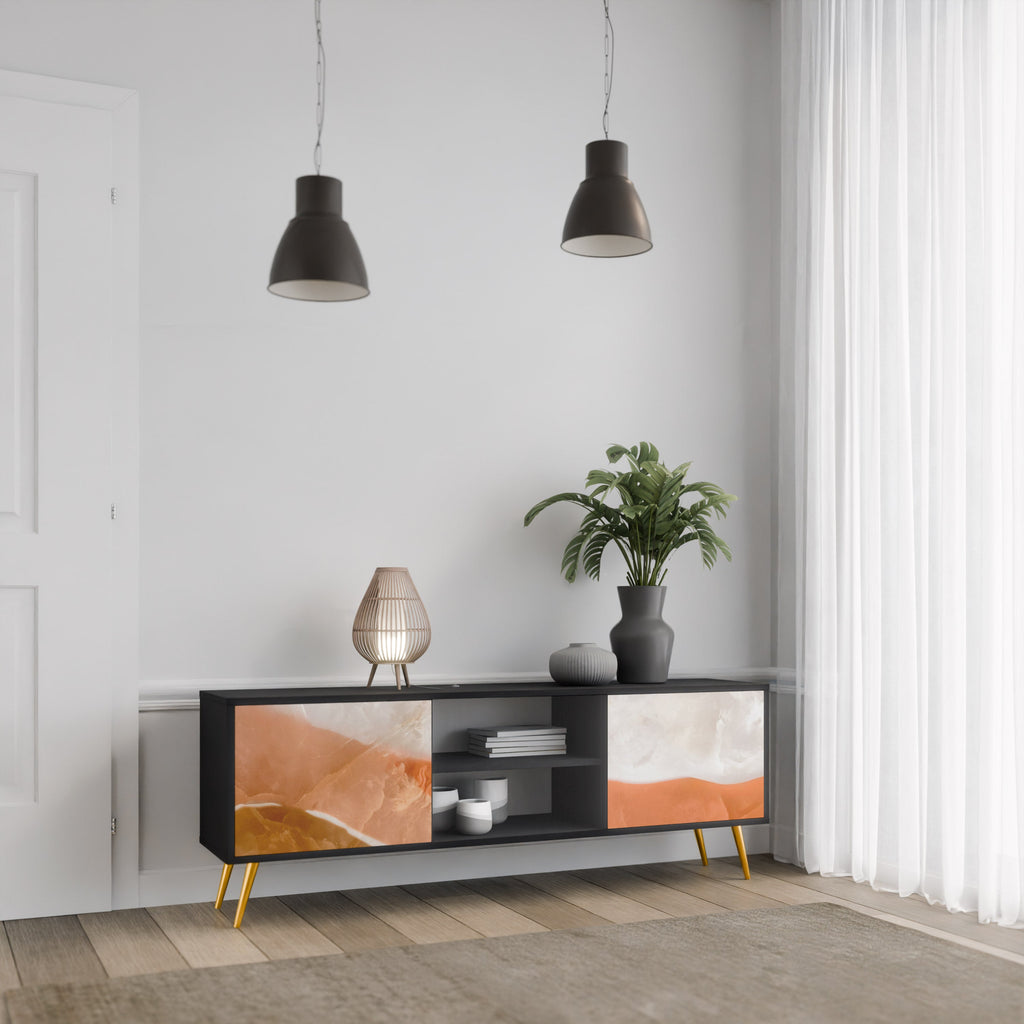 SANDHILLS SPLENDOUR TV-Lowboard mit 2 Türen in Schwarz