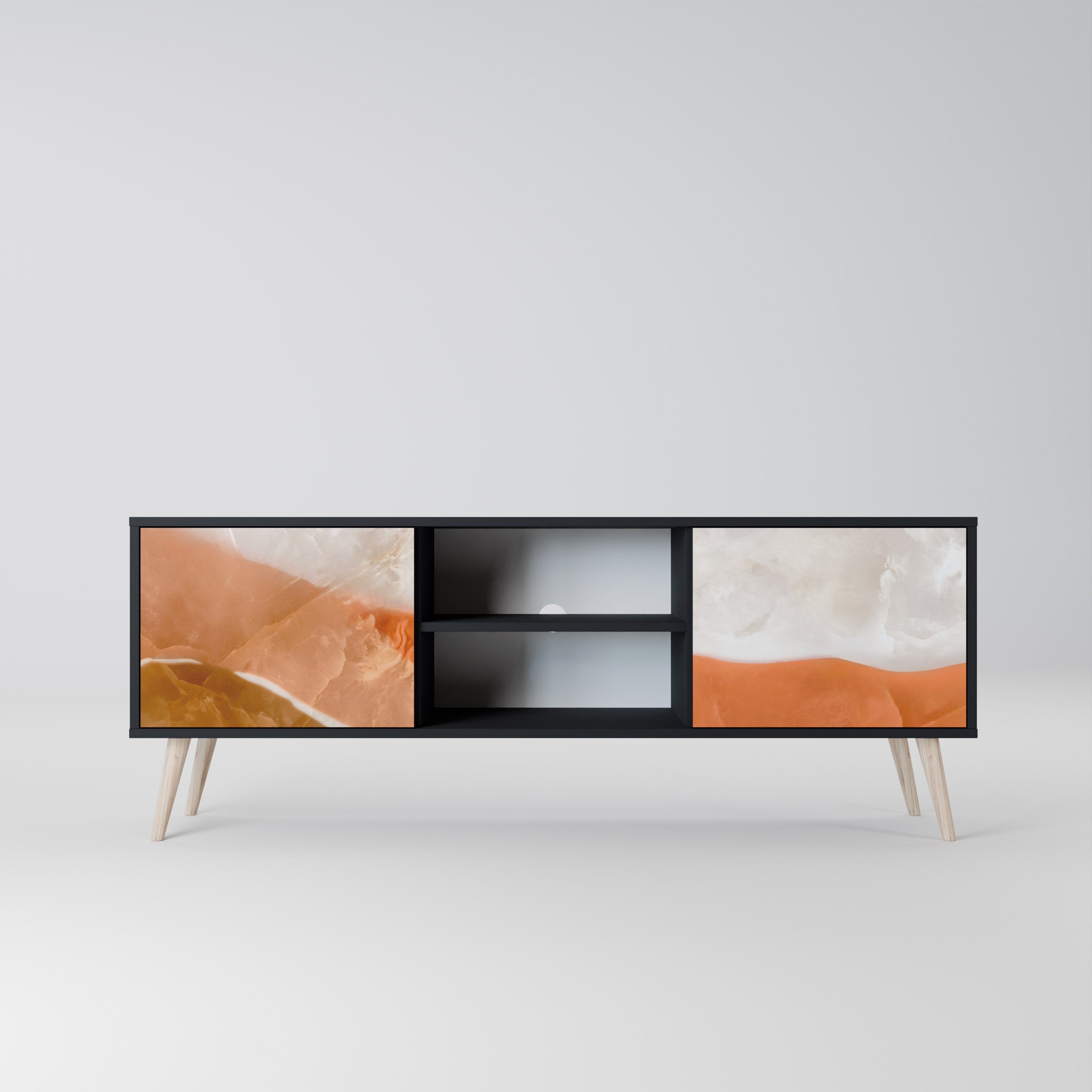 SANDHILLS SPLENDOUR TV-Lowboard mit 2 Türen in Schwarz