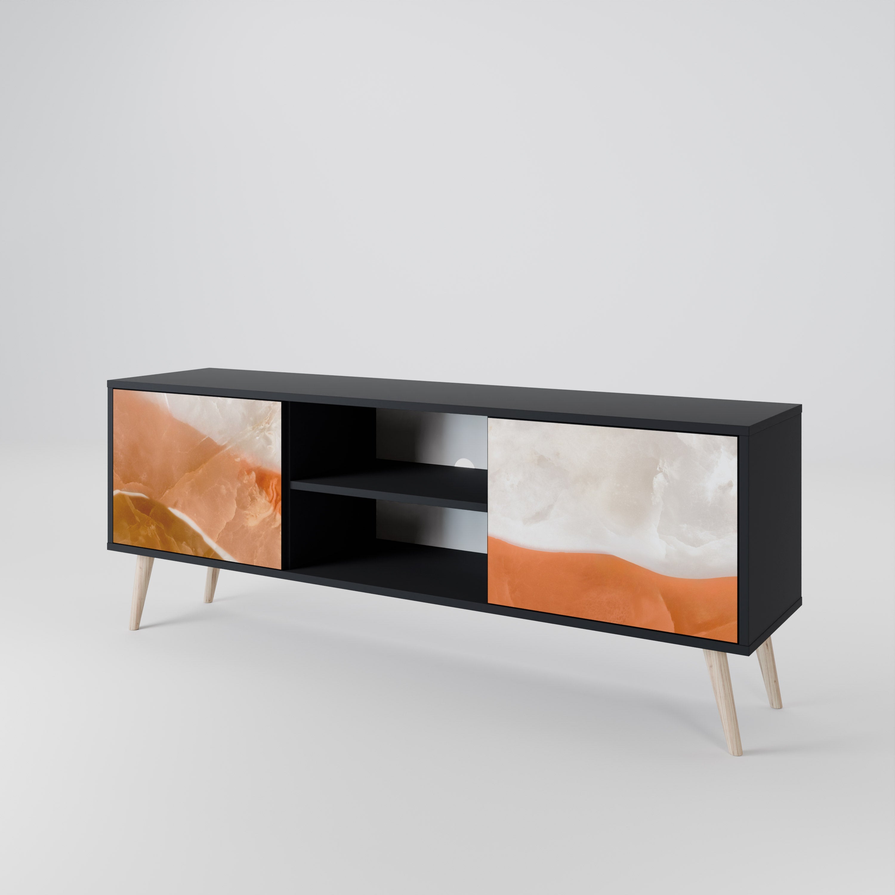 SANDHILLS SPLENDOUR TV-Lowboard mit 2 Türen in Schwarz