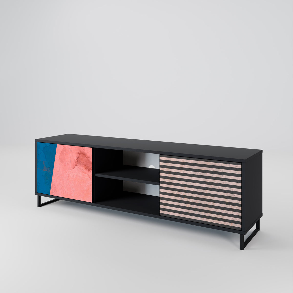 GLAMOROUS STRIPE 2-türiges TV-Lowboard