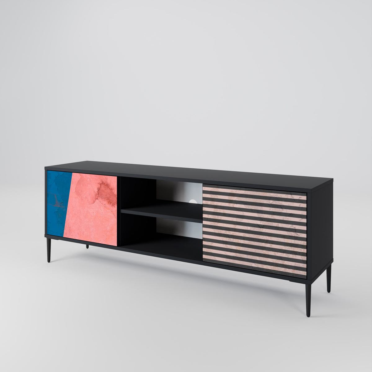 GLAMOROUS STRIPE 2-türiges TV-Lowboard