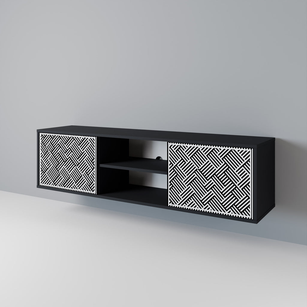 TEMPORARY SEQUENCE TV-Lowboard mit 2 Türen in Schwarz